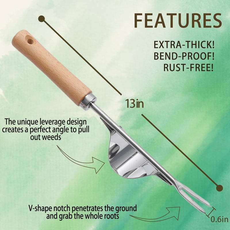 Young4us Hand Weeder Tool Garden Weeding Tool, Uprooting Weeding Tool Gardening Weeder Tool, Stainless Steel Gardening Tools for Yard and Garden, 3 Pcs - Image 3